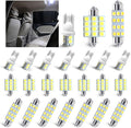 24 PCS Car LED Lights, Interior Replacement Bulbs for Car Interior Lights Dome Lights Plate Lights Map Lights Door Lights License,Compatible with All Vehicles(White