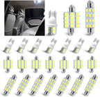 24 PCS Car LED Lights, Interior Replacement Bulbs for Car Interior Lights Dome Lights Plate Lights Map Lights Door Lights License,Compatible with All Vehicles(White