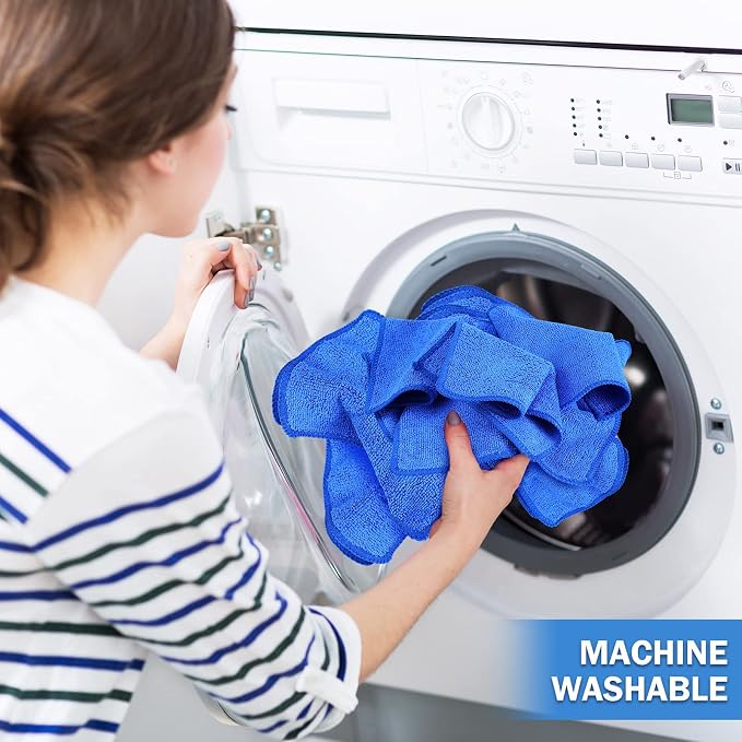 Cleaning Cloth Dry Erase Cloth Cleaning Rags Reasonable Kitchen Towels Microfiber Towels Cars Wash(6 x 6 Inch,Blue,30 Pcs)