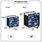 Car Trash Can Organizer Bin with Adjustable Strap for Back Front Seat Console Waterproof Leakproof Collapsible Portable 11 Inch Blue Ocean Waves