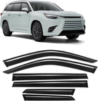 Rain Guard Fit for Lexus TX 2024 2025 2026, Tape-on Extra Durable Side Shatterproof Sun Window Deflectors 2024-2026 Lexus Window Visor Deflectors Rain Guard Black 6 PCS