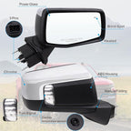 Right Passenger Side Mirror Compatible With 2019-2025 Chevy Silverado 1500 With Power Glass Manual Folding Temperature Sensor Turn Signal Heated Blind Spot Chrome Replace#GM1321586(9Pins)
