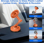 All-Metal Alloy Long Arm Magnetic Suction Cup Car Phone Mount(Orange) | Strong Powerful Magnetic Heavy-Duty Windshield Dash 360° Mechanical Rotation Cell Mobile Phone Vehicle Bracket for All Cars