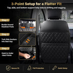 2 Pack Kick Mats Back Seat Protector, Seat Back Protector for Back of Front Seats Against Dirt, Scuffs & Scratches, 3 Storage Pockets, Easy to Clean, Black
