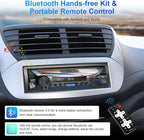 Single Din Bluetooth Car Stereo with CD DVD Player, Single Din Radio with Bluetooth AM/FM AUX/USB/SD Card Playback