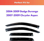 KPY Rain Guards Fit for 2004-2009 Dodge Durango, Out-Channel Window Visors Vent Wind Deflectors 4PC, Car Accessories for 2007-2009 Chrysler Aspen
