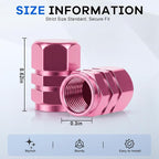 Car Tire Valve Stem Caps, 12pcs Air Caps Cover, Universal for Cars, SUVs, Bike, Trucks and Motorcycles-Pink