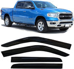 Window Visors Rain Guards Vent Deflectors Wind Shades for 2019-2025 Ram 1500 Crew Cab, Rain Guards Sun Shade Truck Accessories 2020 2021 2022 2023 2024 94806