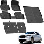 Floor Mats & Trunk Mat for Mazda CX50 2025 2026 (Only Fit Hybrid) All Weather TPE Custom Fit CX 50 Floor Liners Car Mats Accessories, 1st & 2nd Row & Seatback & Cargo Mats for CX-50, Black