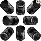 Tire Valve Stem Caps for Car Tires Air Caps Cover 8 Pack Corrosion Resistant Premium Alloy Leak-Proof Universal for SUV Truck Motorcycle Bike Black