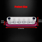 6 x M10 (3/8") Studs Power Distribution Block Bus Bar 12V, 7" HD 300A Marine BusBar Battery Distribution Block W/Cover for Car Boat Solar (Red)