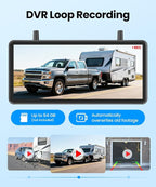 Solar Wireless Backup Camera, 3-Minute Easy Install | 7.2" HD Split-Screen, Dual Antenna Signal, 1080P Color Night Vision, DVR Recording Backup Camera for Car,Truck,Camper,Trailer
