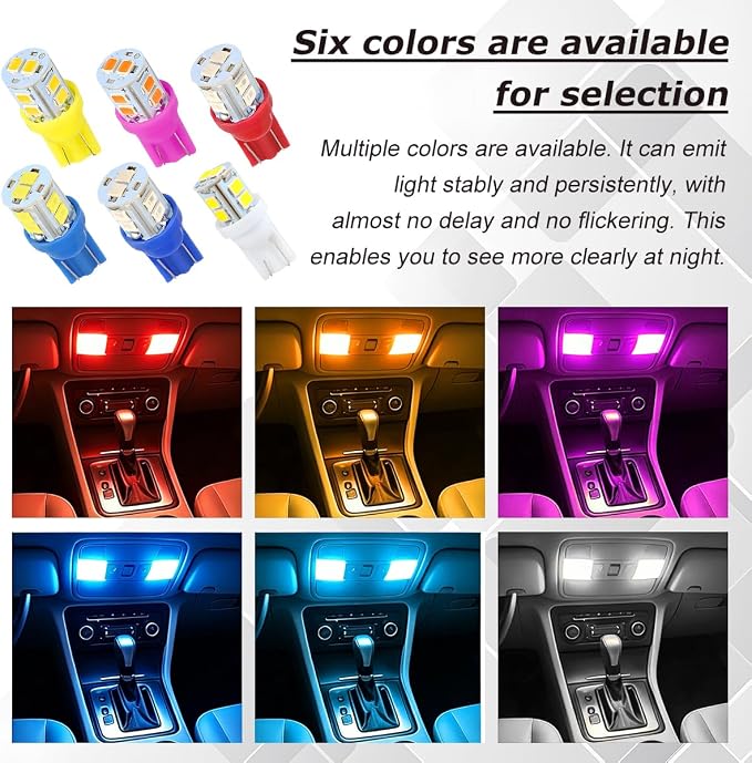 24PCS LED Interior Car Lights, T10 31mm 41mm Dome Bulb Kit, Red | 194 168 2825 DE3175 578 sockets, alloy PCB, output for map trunk license tag, plug in, automotive accessories