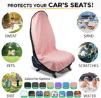 Waterproof Sweating Car Seat Cover for Post Gym Workout, Running, Swimming, Beach and Hiking, Universal Fit Non-Slip Bucket Seat Protector for Cars SUV Trucks, Machine Washable (Pink)