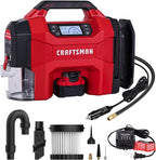 3-in-1 Cordless Portable Tire Inflator 160 PSI Air Compressor, 4.0Ah Battery & 12V Charger, Car Vacuum, Dust Blower & LED Light for Car, Bike, Ball, Inflatable Mat & SUP
