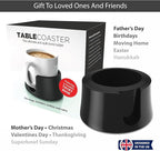 TableCoaster - Original Anti-Spill Table and Desk Cup Holder, Jet Black - RV and Boat Drink Holder, A Tip-Proof Coaster with Tacky Base and Walled Profile to Prevent Spilled Drinks