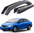 Goodyear Shatterproof in-Channel Window Deflectors for Honda Civic 2012-2015 Sedan, Rain Guards, Window Visors for Cars, Vent Deflector, Car Accessories, 4 pcs - GY007996