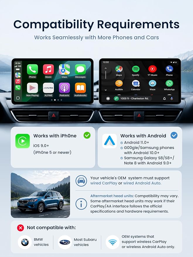 Magic AI Box Wireless CarPlay & Android Auto Adapter, Car Video Box for OEM Wired CP/AA, Dual WiFi & Bluetooth IoT Hub, Supports for Netflix/YouTube/TikTok/TF Card
