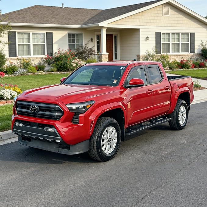 2024 2025 2026 Smoke in-Channel Rain Guards Window Visors Compatible with Toyota Tacoma Double Cab, Window Deflectors Vent Deflector Sun Shade Pickup Truck Accessories 4G Tacoma