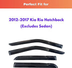 KPY Rain Guards Fit for 2012-2017 Kia Rio Hatchback, Out-Channel Window Visors Vent Wind Deflectors 4PC, Car Accessories for 12-17 Rio Hatchback (Excludes Sedan)