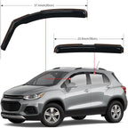 in-Channel Window Visors for 2015-2022 Chevrolet Chevy Trax 4-Door SUV, Smoke Rain Guards Vent Deflectors, Fits LS LT Premier, 4PCS