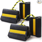 Wheel Chocks for Trailers RVs camper Trucks and Small Aircraft wheel chock, Wheel Chocks Block with 3 Reflective Strips ,Versatile Heavy Duty Solid Rubber Wheel Immobilizers & Chocks[2 Pair 4 Pack]