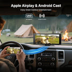 Wireless Car Play Screen, 10.26'' Monitor with Apple Carplay & Android Auto, 4K Portable Smart Touch Tablet Stereo Multimedia Dashboard, Bluetooth/FM/GPS/AUX