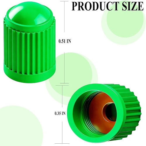 15PCS Tire Valve Stem Caps, Corrosion Resistant, with O Rubber Ring, Airtight Seal Heavy Duty Dustproof Tire Valve Stem Covers for Cars, SUV, Trucks, Bikes, Motorcycles, Bicycles(Green)