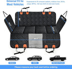 Megadream Dog Car Seat Cover Hard Bottom Back Seat Extender for Dogs 260LBS | Waterproof Scratch Resistant Rear Seat Pet Hammock with Mesh Window, Universal Fit for Sedan SUV Pickup Truck