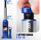 4 Ton / 8000 lbs Lifting Automotive Welded Hydraulic Bottle Jack for Car SUV Pickup, Auto Repair, with Manual Handle & Carrying Storage Case, Blue