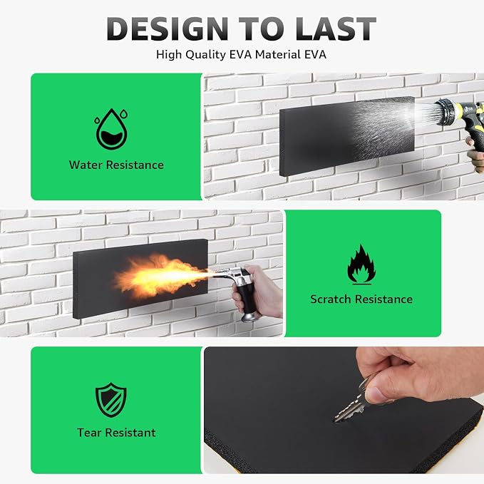 Garage Wall Protector, 4 Pack Garage Car Door Protector Bumper Guard for Car Doors Anti-Collision Waterproof Inflaming Ultra Self Adhesive EVA Foam for Warehouse (4 Pack: 16-17/32" x 5-29/32" x.79)