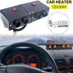 Car Heater - Windshield De-Icers Car Defogger 24V 500W Car Heater 2 in 1 Portable Car Heaters and Cooling Fan with Purification for Winter 4 Holes