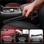 Car Seat Gap Filler 2-Pack, Universal Anti-Drop Organizer Strip with Storage Slot, Car Organizer Between Seat & Console for Cars, SUVs, Trucks (Black)