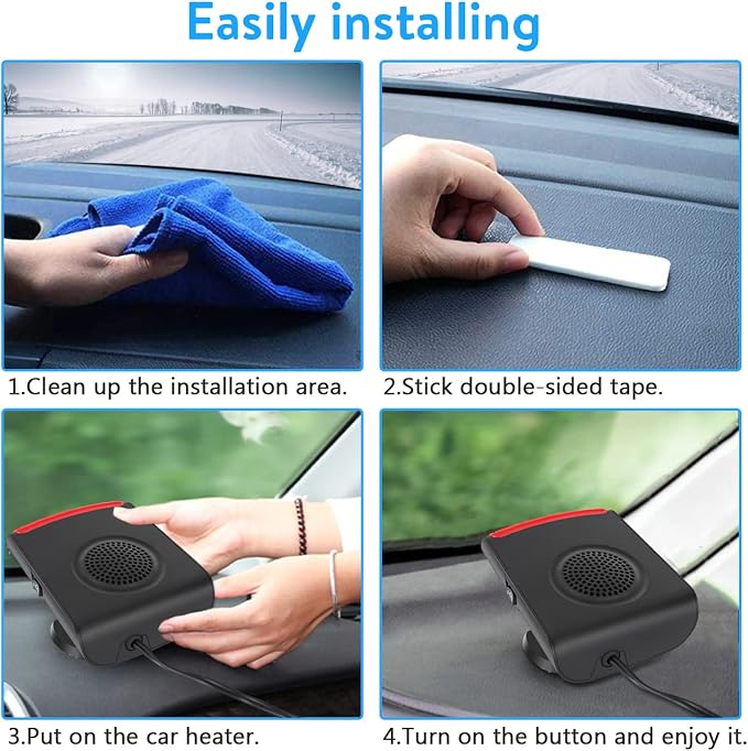 Car Heater - 2024 new upgrade 12V 150W Fast Heating Car Defroster,2-in-1 Automobile Cigarette Lighter Heater & Cooling Fan for All Cars