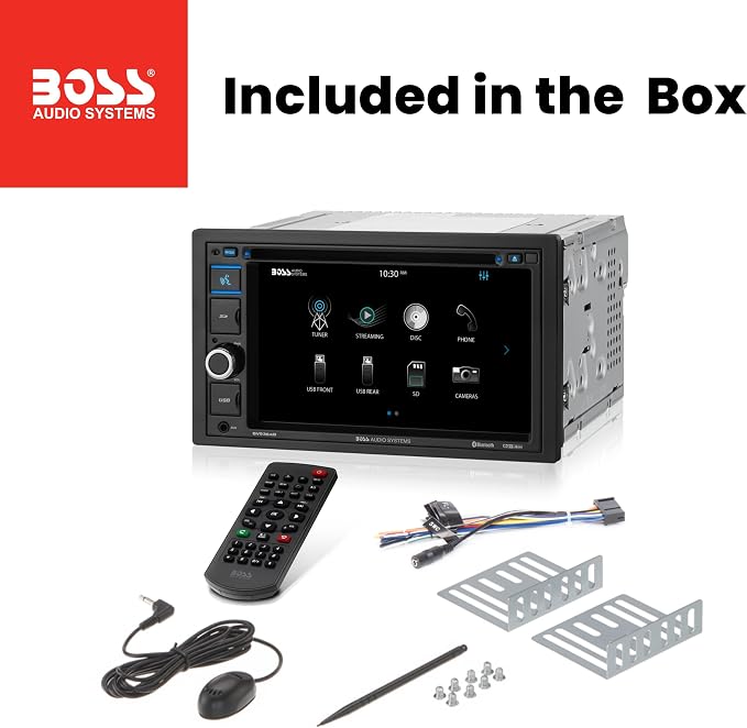 BV9364B Car Stereo DVD Player - Double Din, Bluetooth Audio/Hands-Free Calling, 6.2 Inch Touchscreen LCD Monitor, MP3 Player, CD, DVD, USB Port, SD, AUX Input, AM/FM Radio Receiver