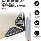 2 PCS Car Door Corner Protector Edge Guards, PVC Carbon Fiber Style Anti-scratch Guard, Waterproof Self-adhesive Protective Decoration, Universal for Most Vehicles (Black & 02)
