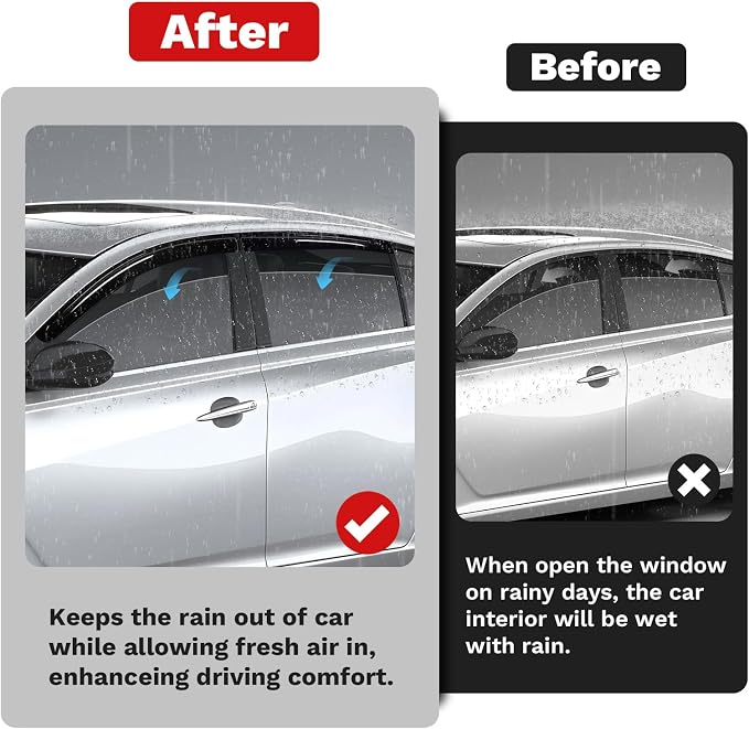 Altima Rain Guards - Window Visors for Nissan Altima 2019-2025 2026,Outside-Mount Tape-On Side Window Wind Deflectors for Altima Accessories,Vent Visors Shades Rainproof 4PCS