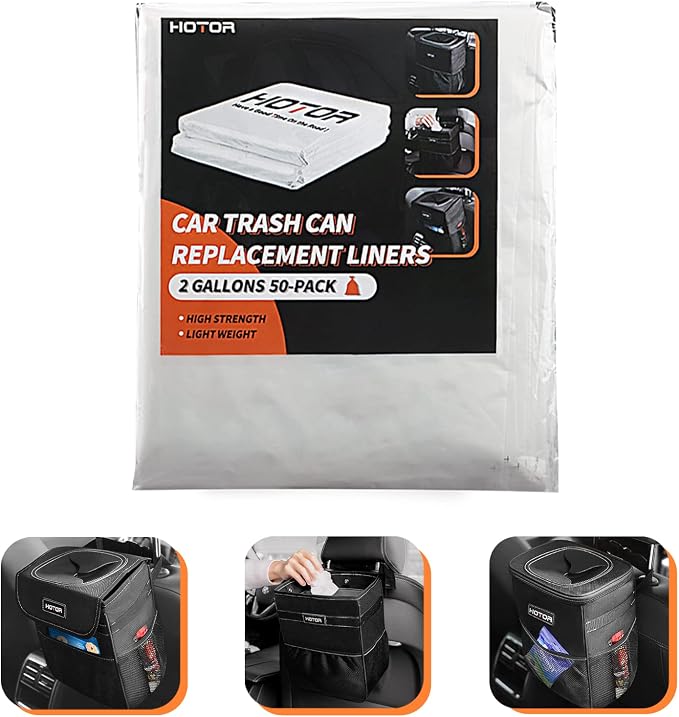 Car Trash Bags, Liner Refills (50-Pack), (Trash Can is not Included)