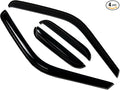 WV-634B Outside Mount Window Visor Deflector Rain Guard Dark Smoke 4-pc Set, Compatible with 2017-2018 Ford Taurus