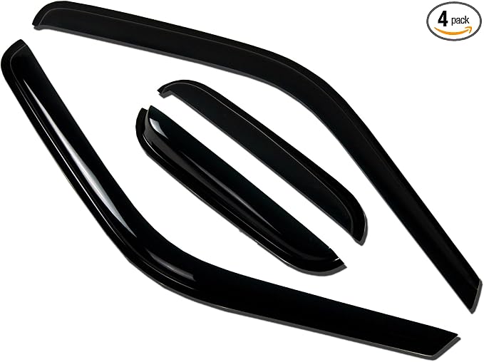 WV-734-2 Outside Mount Window Visor Deflector Rain Guard Dark Smoke 4-pc Set, Compatible with 2008-2010 Porsche Cayenne