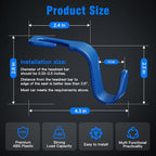 Car Seat Headrest Hook 4 Pack Hanger Universal Vehicle Car Storage Organizer for Handbag Purse Coat S Type Blue