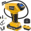 Upgraded Cordless Tire Inflator Portable Air Compressor - Adapter Compatible with DeWalt 20V Battery, With Rechargeable Battery, 160 PSI 4X Fast Air Pump, Dual Power Modes for Car, Motorcycle, E-Bike
