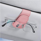 Sunglasses Holders for Car Sun Visor, Leather Eyeglasses Hanger Mounter, Magnetic Glasses Holder and Ticket Card Clip, Auto Interior Accessories Universal for SUV Pickup Truck