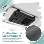 Car Sun Visor Organizer, Multi-Pocket Vehicle Sun Visor Storage Pouch with Sunglasses Clip, Auto Interior Sunshade Eyeglasses Card Holder Organizers, Universal for SUV Sedan Truck (Black)