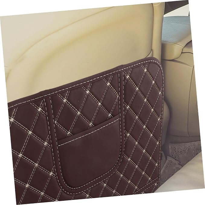Car Seat Kick Pad Back Seat Protector for Anti-kick Mat Upholstery Shield for Car Interiors and Home Use Easy-Clean Brown