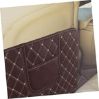 Car Seat Kick Pad Back Seat Protector for Anti-kick Mat Upholstery Shield for Car Interiors and Home Use Easy-Clean Brown
