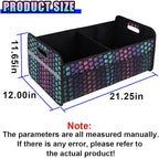 Car Trunk Organizer, Waterproof Large Capacity 600D Oxford Fabric Auto Trunk Storage Container with Pockets, Multi-Compartment Vehicle Storage Box Accessories for Car SUV Truck (Colorful)
