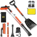 7 in 1 Snow Shovel & Snow Brush Kit, 47.2" Ice Scrapers & Snow Shovel Kit, Car and 360° Pivoting Car Scraper Snow, 7 in 1 Extendable Snow Brush with Foam Grip Glove.