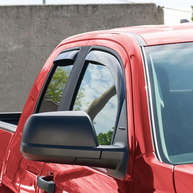Voron Glass in-Channel Extra Durable Rain Guards for Trucks Toyota Tundra 2007-2021 Double Cab, Window Deflectors, Vent Window Visors, 4 Pieces - 230082