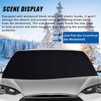 Car Front Windshield Snow Cover, 74×66 Inch Anti Ice Frost Windshield Protector, Windproof Oxford Front Window Cover, Winter Car Accessories for Cars, Trucks, SUVs, Lorries (Front Cover)